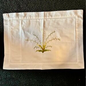Embroidered White Lily of the Valley Pillow Sham